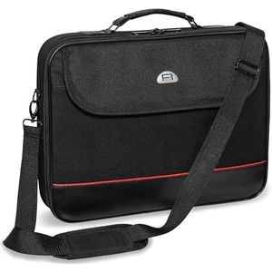 PEDEA laptoptas ""Trendline"" schoudertas Messenger Bag 15,6 inch (39,6 cm) met accessoirevak en schouderriem, zwart