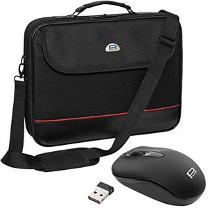 PEDEA Laptoptas Trendline schoudertas Messenger Bag voor 13,3 inch (33,8 cm) incl. draadloze muis, zwart