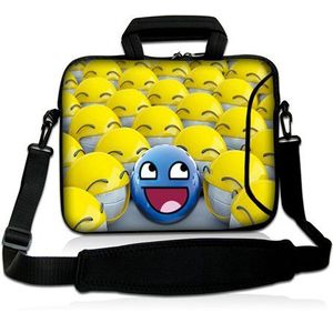 Pedea Design Schutzhülle Notebook Tasche 43,9 cm (17,3 Zoll) mit Schultergurt neopren blue smiley