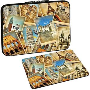 PEDEA Design beschermhoes notebook tas 10,1 inch / 13,3 inch / 15,6 inch / 17,3 inch 10,1 inch + Mauspad vintage travel