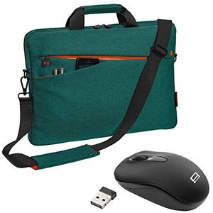 PEDEA Laptoptas ""Fashion"" voor notebooks tot 17,3 inch (43,9 cm) incl. schoudertas met draadloze muis turquoise