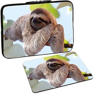 PEDEA Design beschermhoes notebook hoes 10,1 inch / 13,3 inch / 15,6 inch / 17,3 inch 17,3 inch + Mauspad luiaard (Chilling Sloth)