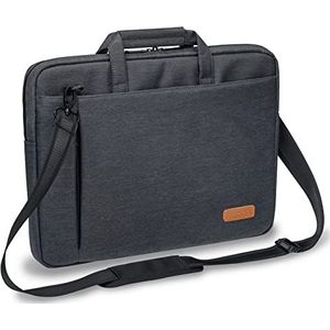 PEDEA - Laptoptas *Elegance* laptoptas tot 15,6 inch - schoudertas voor laptop grijs/bruin - laptoptas voor de hoogste