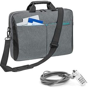 Pedea Lifestyle Notebooktas met accessoirevak en schouderriem (15,6 inch), grijs, grijs.
