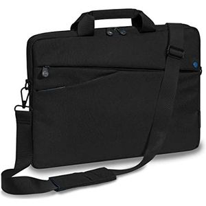 Pedea - Laptoptas *Fashion* laptoptas tot 15,6 inch - laptoptas met schouderriem - laptoptas zwart/blauw - tas voor dames en heren