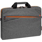 PEDEA laptoptas ""Fashion"" notebooktas schoudertas 17,3 inch grijs/oranje