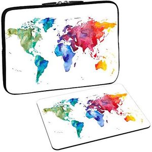 PEDEA design beschermhoes notebook tas tot 13,3 inch (33,7 cm), Brown Global Map
