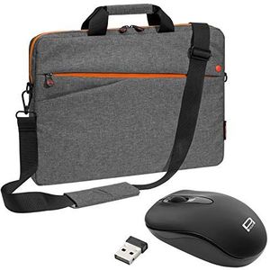 PEDEA laptoptas""Fashion"" notebooktas tot 17 15,6 inch mit Maus grijs/oranje