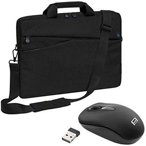 PEDEA laptoptas ""Fashion"" notebooktas tot 17 15,6 inch mit Maus zwart/blauw