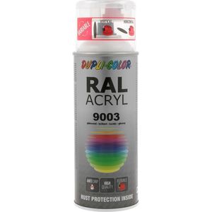 Dupli-Color acryllak hoogglans RAL 9003 signaalwit - 400 ml.
