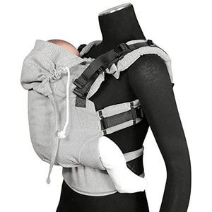 Didymos DidyFix Babydrager, full-buckle draaghulp in zilver, voor pasgeborenen vanaf de geboorte van 50-86 cm, ergonomische zithouding, buikdrager, heupdrager, rugdrager