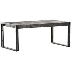 Stylefurniture Salontafel van metaal en massief hout, bruin, 110 x 60 x 45 cm