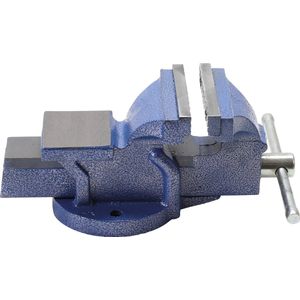 BGS Bankschroef - 100 mm - Gekartelde bek - Draaimechanism 360 graden - Vaste en beweegbare bek