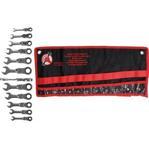 BGS - Ratel ringsteeksleutelset extra kort 8 - 19 mm 12-dlg
