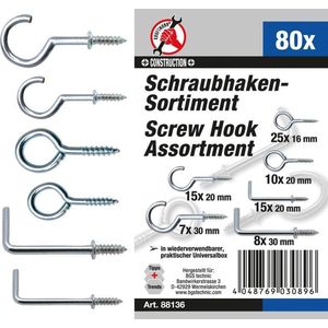 BGS - ASSORTIMENT SCHROEFHAKEN - 80DLG
