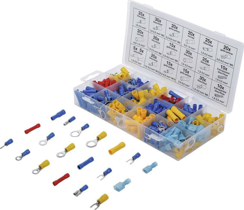 Kabelschoenen Assortiment - 360 Delig - Rood Blauw Geel