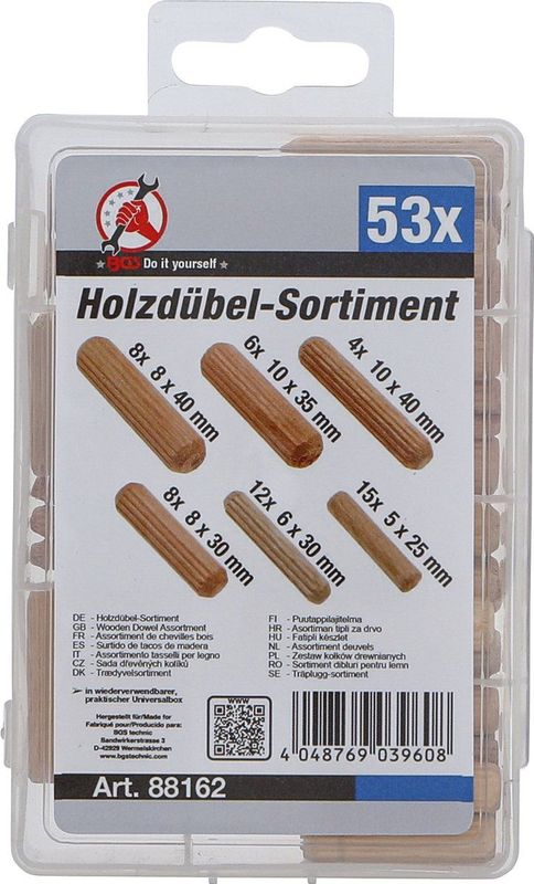BGS Assortiment deuvels Ø 5 - 10 mm 53 delig