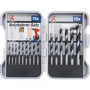Houtboren set - 3mm - 10mm - 15 delig - in doosje - BGS50817