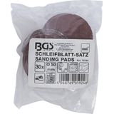 BGS Schleifblatt-Satz für Exzenterschleifer Ø 50 mm K 60 - 80 - 120 30tlg. - 70194