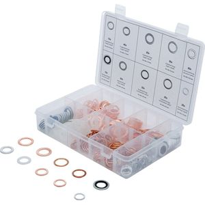 BGS 85225 | Assortiment afdichtringen | koper, aluminium, nylon | 250-dlg.