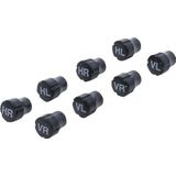 BGS Set kunststof-ventieldoppen - voor markering van de banden - 8 delig