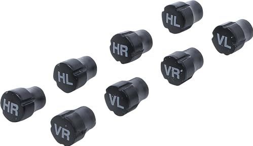 BGS Set kunststof-ventieldoppen - voor markering van de banden - 8 delig