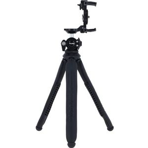 Rollei Monkey Pod 3: Veelzijdig mini statief - smartphone, camera, selfiestick - compatibel, flexibel, licht, 360° draaibare kogelkop (zwart)