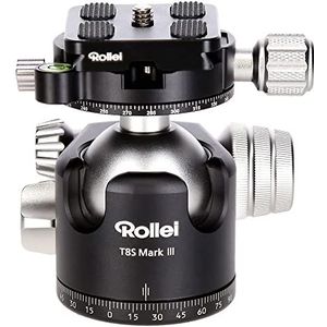 Rollei T8S markt II Professioneel 360° camerastatief met wrijving, 22 kg draagkracht, schaal voor panoramische opnames en 2 waterniveaus, incl. Acra Swiss compatibele snelplaat