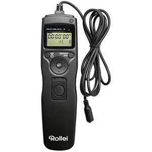 Rollei Fuji intervalometer - gemakkelijk afleesbaar lcd-display met achtergrondverlichting en instelbare belichtingstijd tussen 1 sec. tot 100 uur - zwart