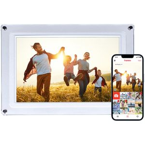 Rollei Smarter Bilderrahmen 10,1" Diagonale WiFi Frameo App Acryl Modell 109 (10.10", 1280 x 800 pixels), Digitaal fotolijstje, Transparant