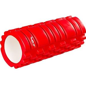 MOVIT fascia roller „FASCIA“, niet-giftige, door TÜV SÜD geteste massagerol, schuimroller voor fascietraining door triggerpoint zelfmassage, rood, afmeting: 33x14 cm