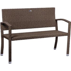 STILISTA Tuinbank - Rotan - Wicker - 2-zits - 122 x 52 x 89 cm - Belastbaar tot 160 kg - Bruin