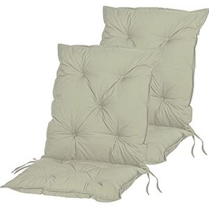 STILISTA® Set van 2 stoelkussens met lage rug 104 x 52 x 8 cm binnen en buiten in verschillende kleuren, crème