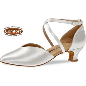 Diamant Dames Ballroom Dansschoenen 107-013-092 – Wit Satijn – Bruidsschoenen - Maat 37