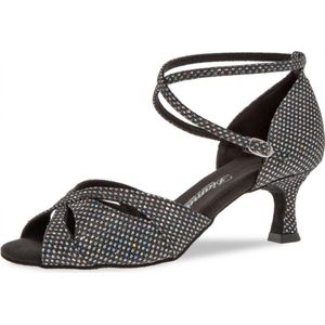 Dans schoenen Dames Salsa Latin Diamant 141-077-183 – Zwart/Zilver Holografisch – 5 cm Hak – Maat 38
