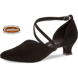 Diamant Dames Ballroom Dansschoenen 107-013-001 – Zwart Suède - Maat 38,5
