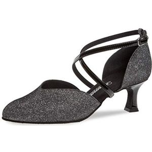 Diamant TANZSCHUHMANUFAKTUR Dames 170-106-034-v dansschoen, Schwarz Silber, 42 EU