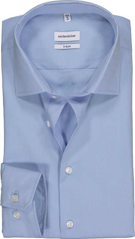 Seidensticker - Business Overhemd - Blauw - Strijkvrij - X-Slim Fit