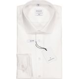 Zijdestickers - Heren Overhemd - Wit - 100% Katoen - Slim Fit