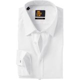 Zijdestickers - Heren Overhemd - Wit - 100% Katoen - Slim Fit