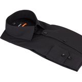 Seidensticker - Herenoverhemd - Zwart - Katoen - Slim Fit