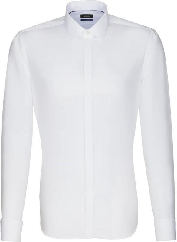 Seidensticker - Shaped Fit - Overhemd - Wit - Strijkvrij - Boordmaat: 37