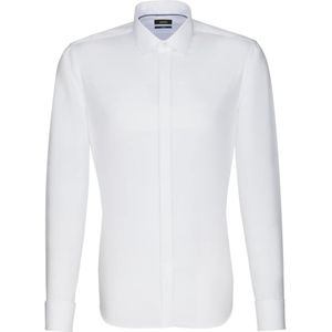 Seidensticker - Shaped Fit - Overhemd - Wit - Dubbele Manchet - Strijkvrij