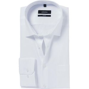 Seidensticker - Effen Overhemd - Wit - 100% Katoen - Kent Kraag