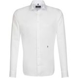 Seidensticker shaped fit overhemd, popeline, wit