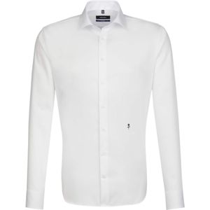 Seidensticker shaped fit overhemd, popeline, wit