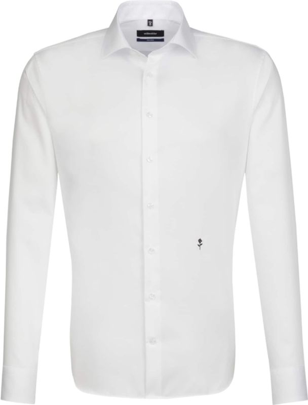 Seidensticker shaped fit overhemd, popeline, wit