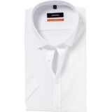 Seidensticker - Overhemd - Wit - Katoen - Slim Fit - Korte Mouwen
