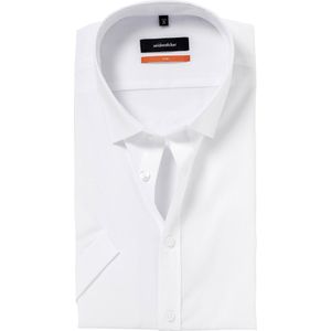 Seidensticker - Overhemd - Wit - Katoen - Slim Fit - Korte Mouwen