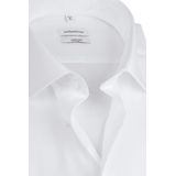 Seidensticker - Effen Overhemd - Wit - 100% Katoen - Korte Mouwen